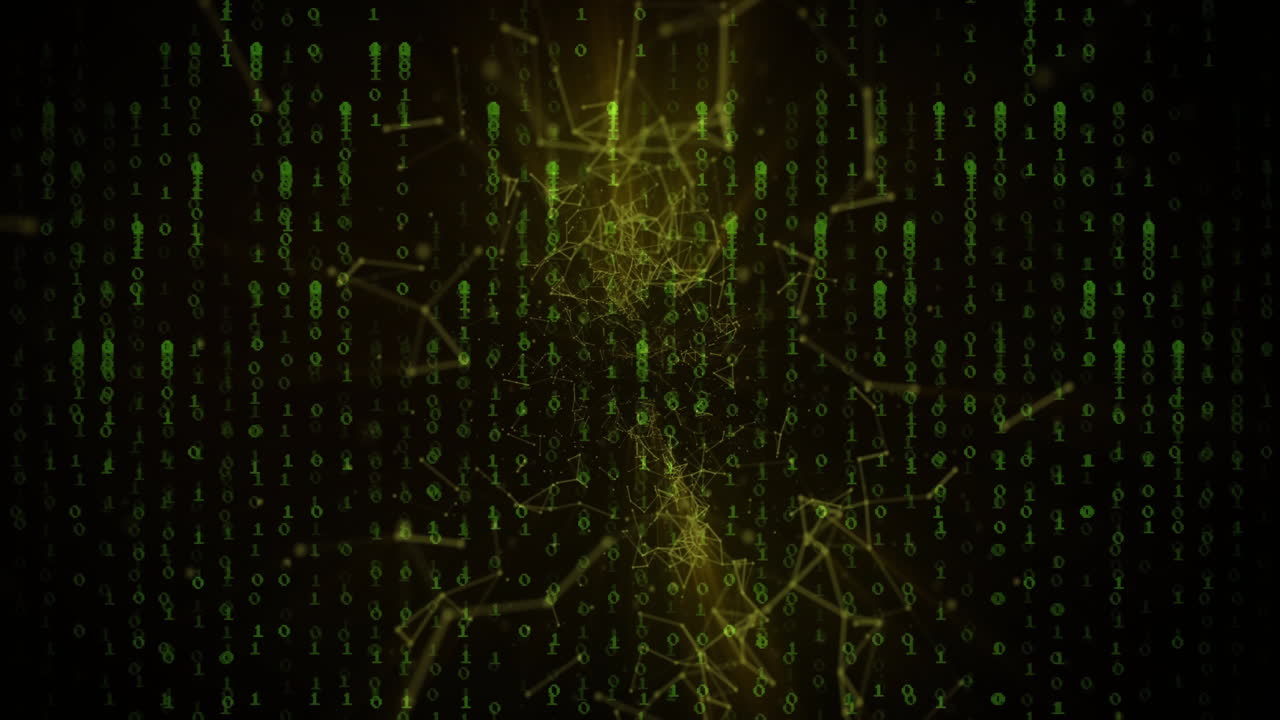 Animation of network of connections over binary coding