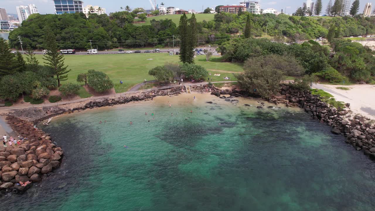 Serene Little Duranbah Beach In NSW, Australia - Aerial Shot