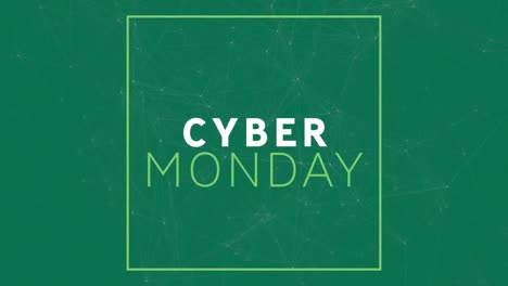 Animación-Del-Texto-De-Venta-Del-Cyber-Monday-A-Través-De-Redes-De-Conexiones.