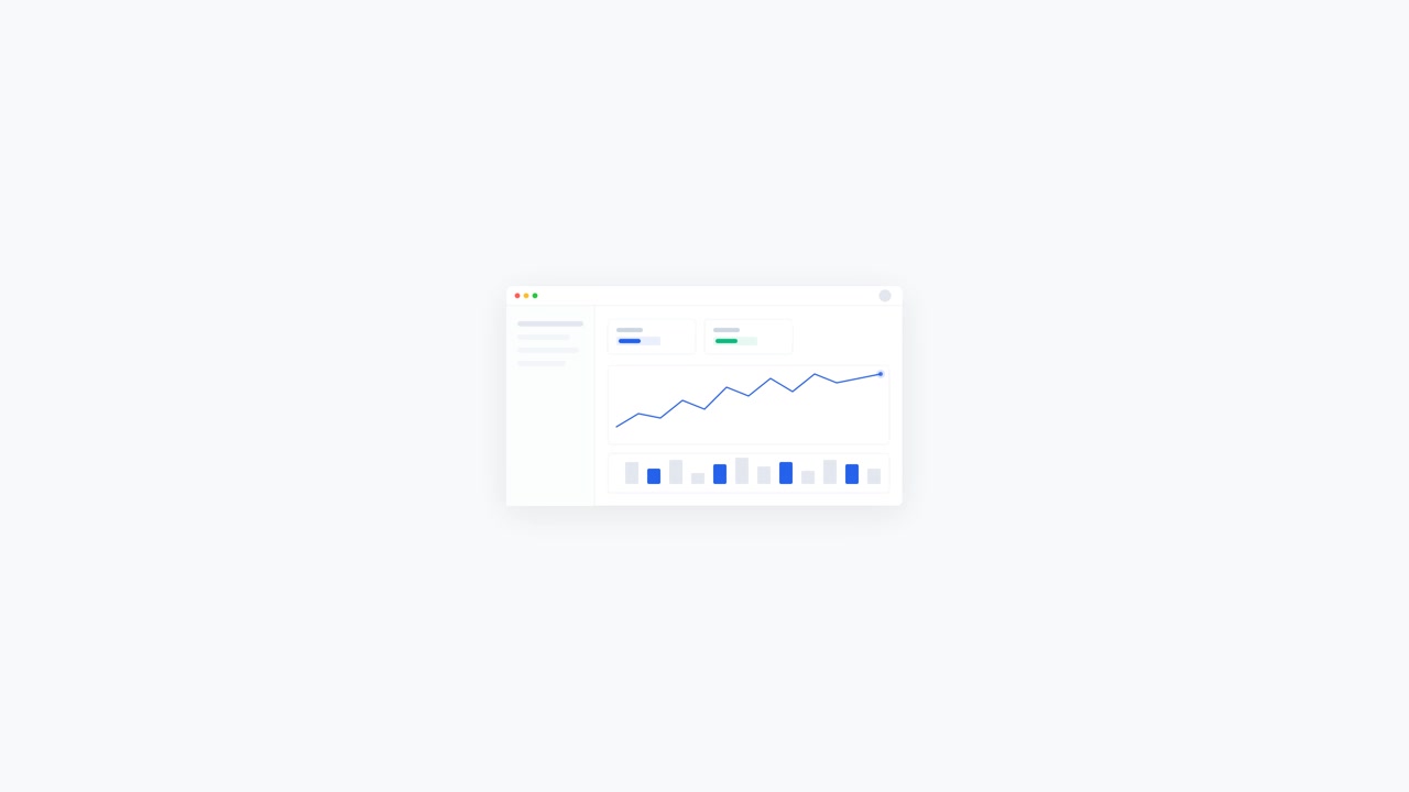 Animated Dashboard Showing Growth Chart and Data Analytics