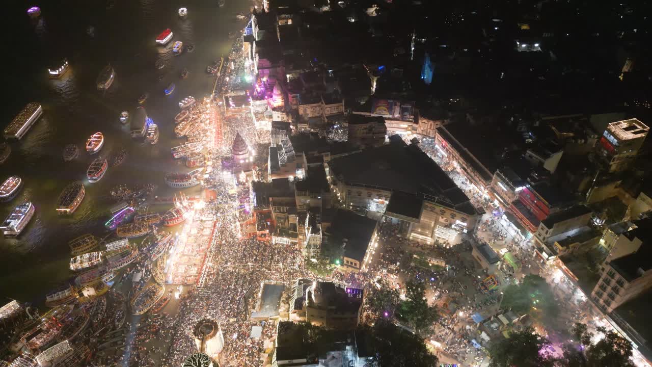 Aerial View of Dev Deepawali Varanasi Fire Cracker
