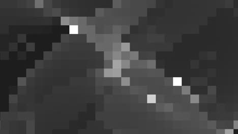 cuadrados y rectángulos de patrón blanco y negro pixelados en una cuadrícula