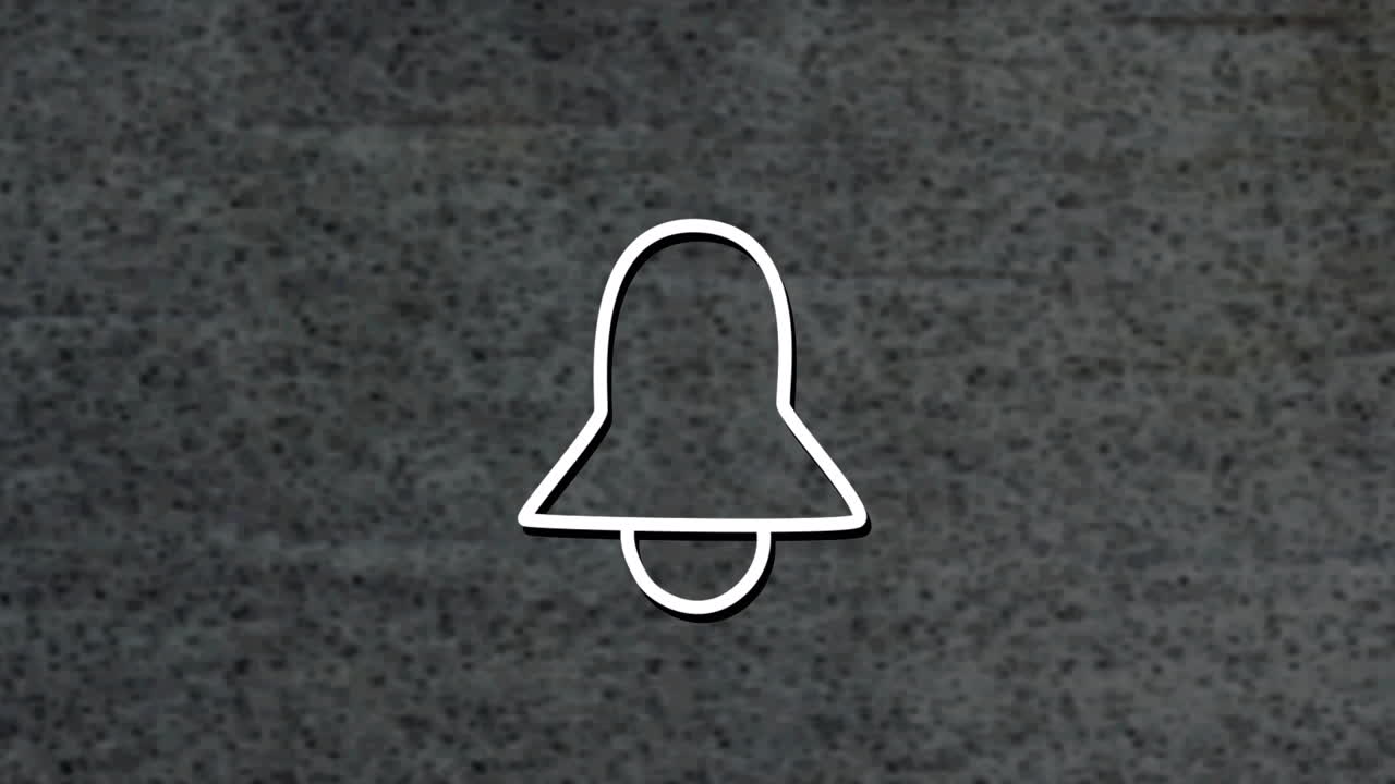 회색 바탕에  ⁇ 색 네온 종 기호의 애니메이션