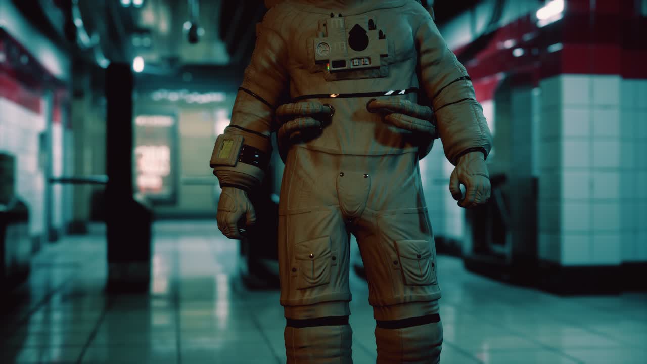 astronauta en el metro subterráneo