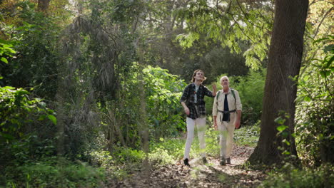personas caminando en un bosque