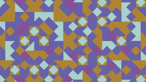 azulejos geométricos en un patrón animado abstracto. mosaico dinámico multicolor con elementos muy peri violeta. fondo gráfico de movimiento en un diseño plano
