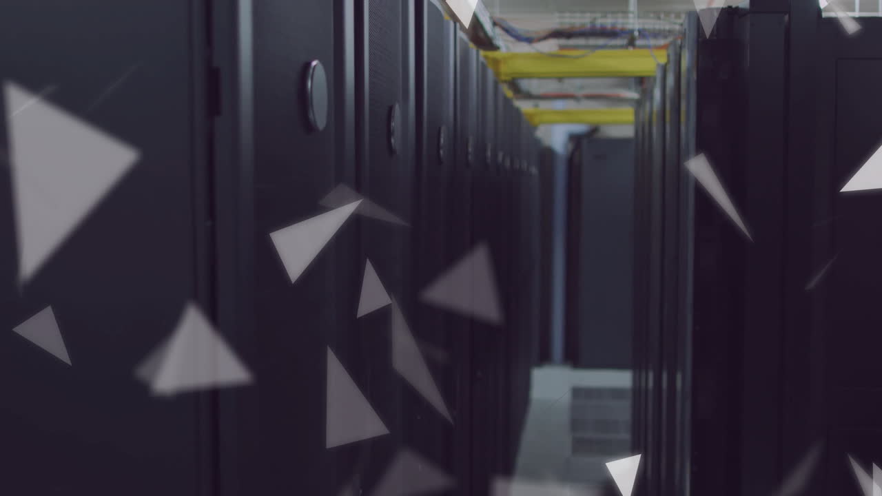 animación de conexiones y procesamiento de datos a través de servidores informáticos