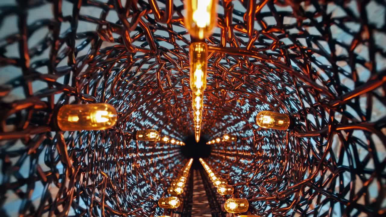 Design futuristico astratto di tunnel in metallo