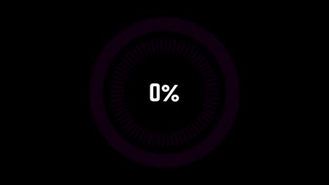 infographics circular graph with 0 to 100 percentage increasing pink