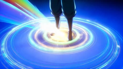 anime character on a glowing magic circle