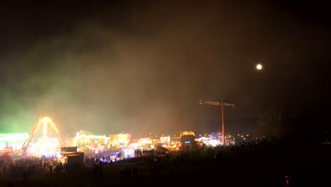 funfair or traveling carnival at night