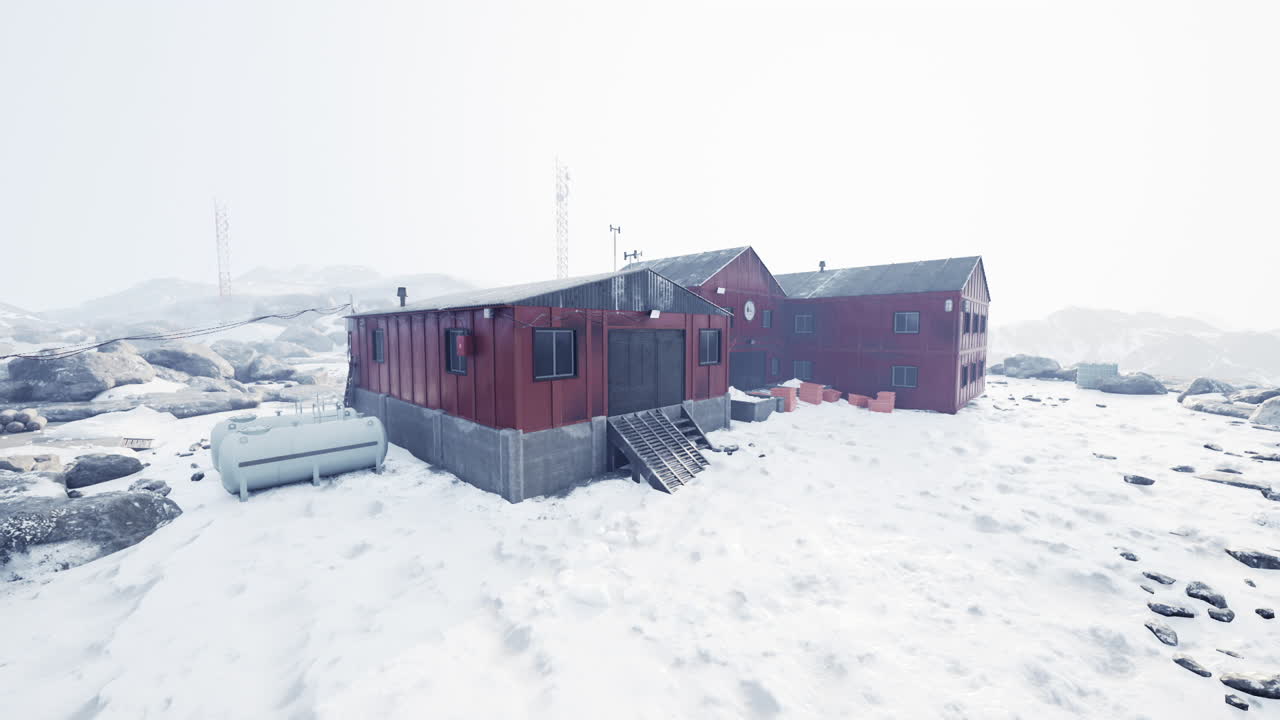 Old research station in antarctica conducting weather experiments