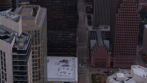 revealing shot of buildings in downtown houston, texas