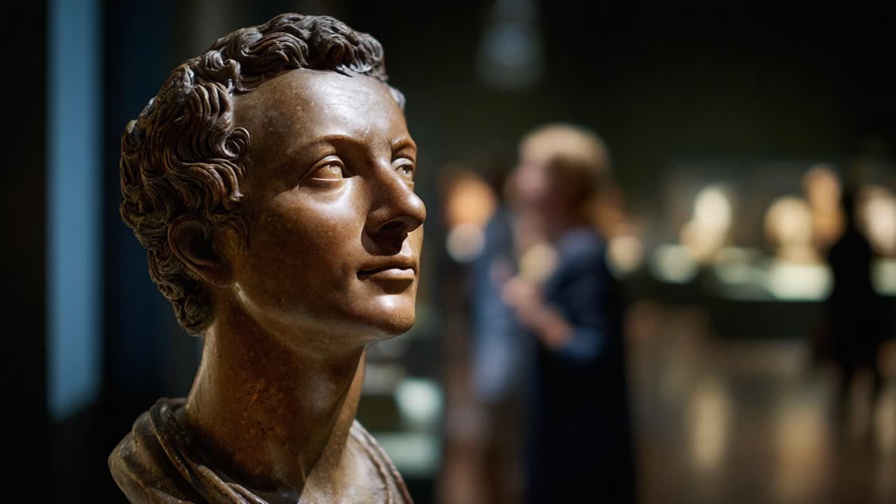 En fængslende bronzeskulptur fyldt med elegance og ynde, der fremviser klassisk kunsts skønhed i museumsmiljø for kunstelskere og besøgende