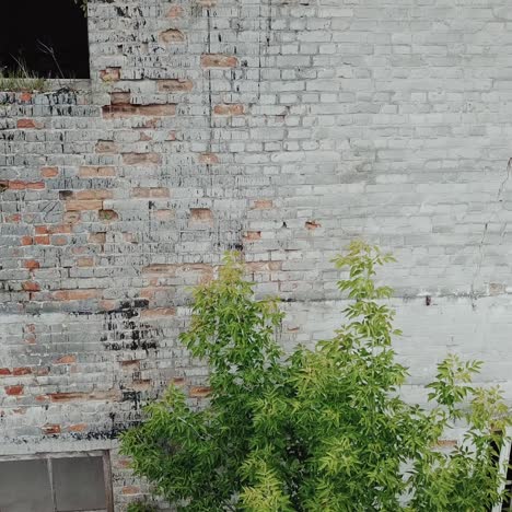flying low over abandoned old plant. ruins of abandoned old broken industrial factory.