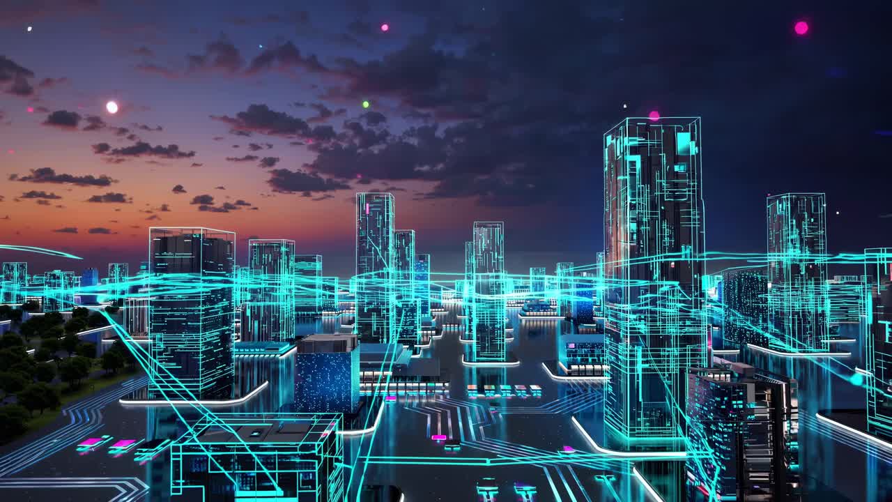 el paisaje urbano cyberpunk futurista