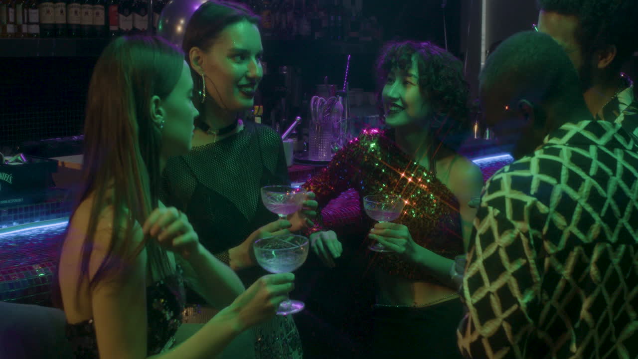 Friends dancing in a party