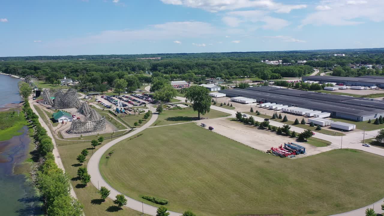 vista aérea del parque de atracciones