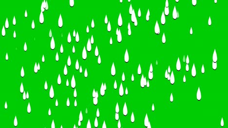 Regenwassertropfen-Animationsgrafiken-Auf-Grünem-Bildschirm