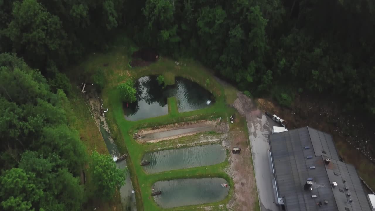 Tilting aerial view of Berchtesgaden in Germany's countryside