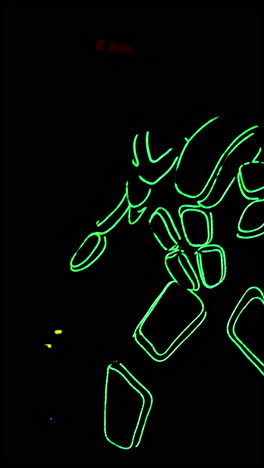 neon green light glove art