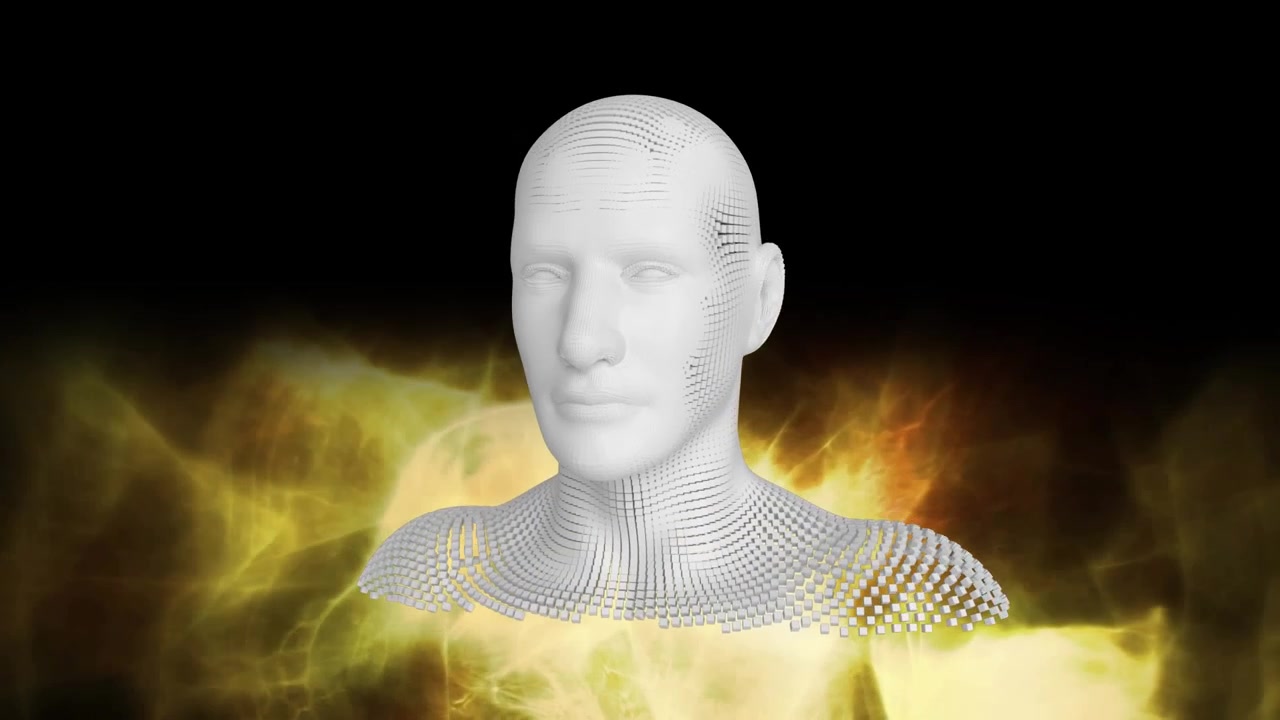 Animation of digital human model over light trails