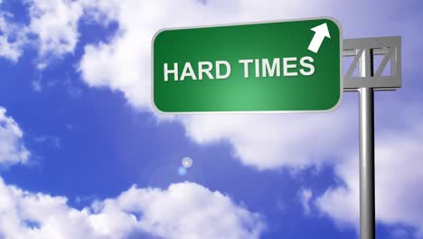 hard times road sign