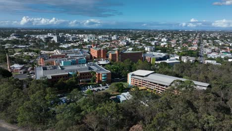 drone en órbita de la toma de brisbanes príncipe charles hospital