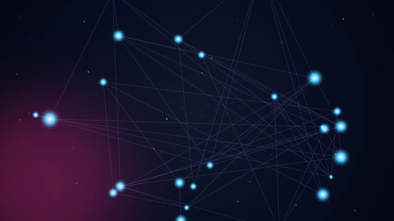 Abstract Digital Network Connection with Glowing Blue Nodes