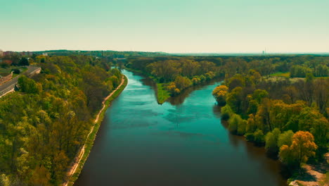 aerial view of vltava river in melnik