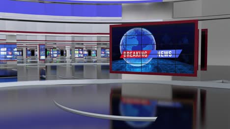 3d virtual news studio background loop