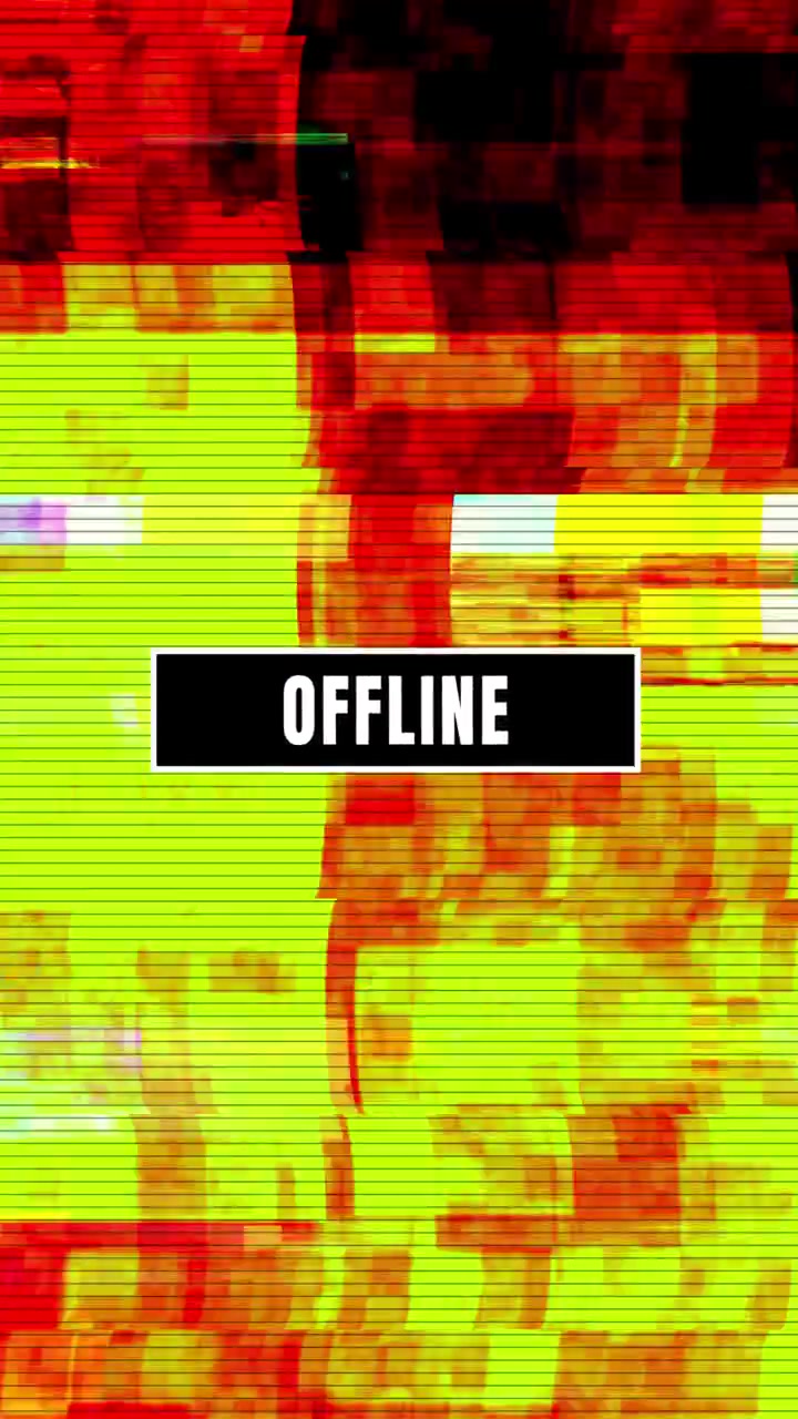 Digital Glitch Effect with Offline Text Overlay