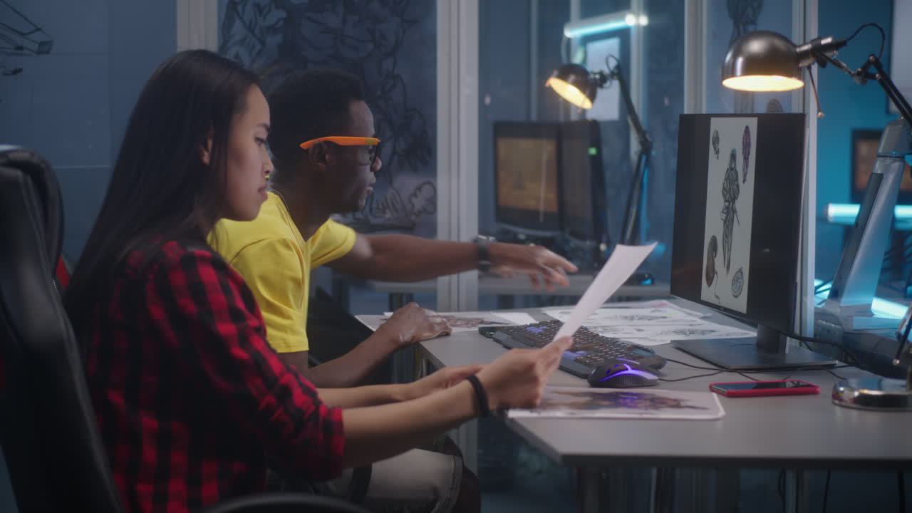 Creative Designers Collaborating on Concept Art