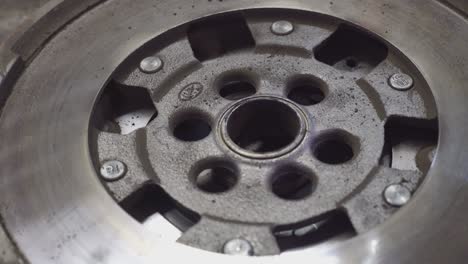 old car flywheel detail