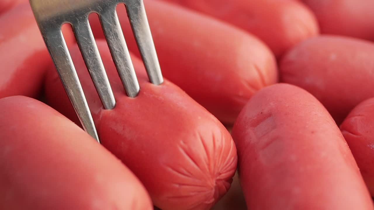 원시 분홍색 소시지