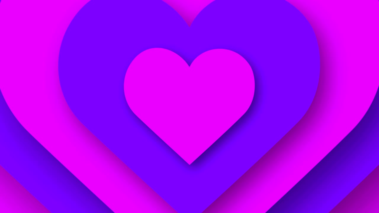 사랑의 심장이 확장하는 추상적인 배경, 원활한 루프