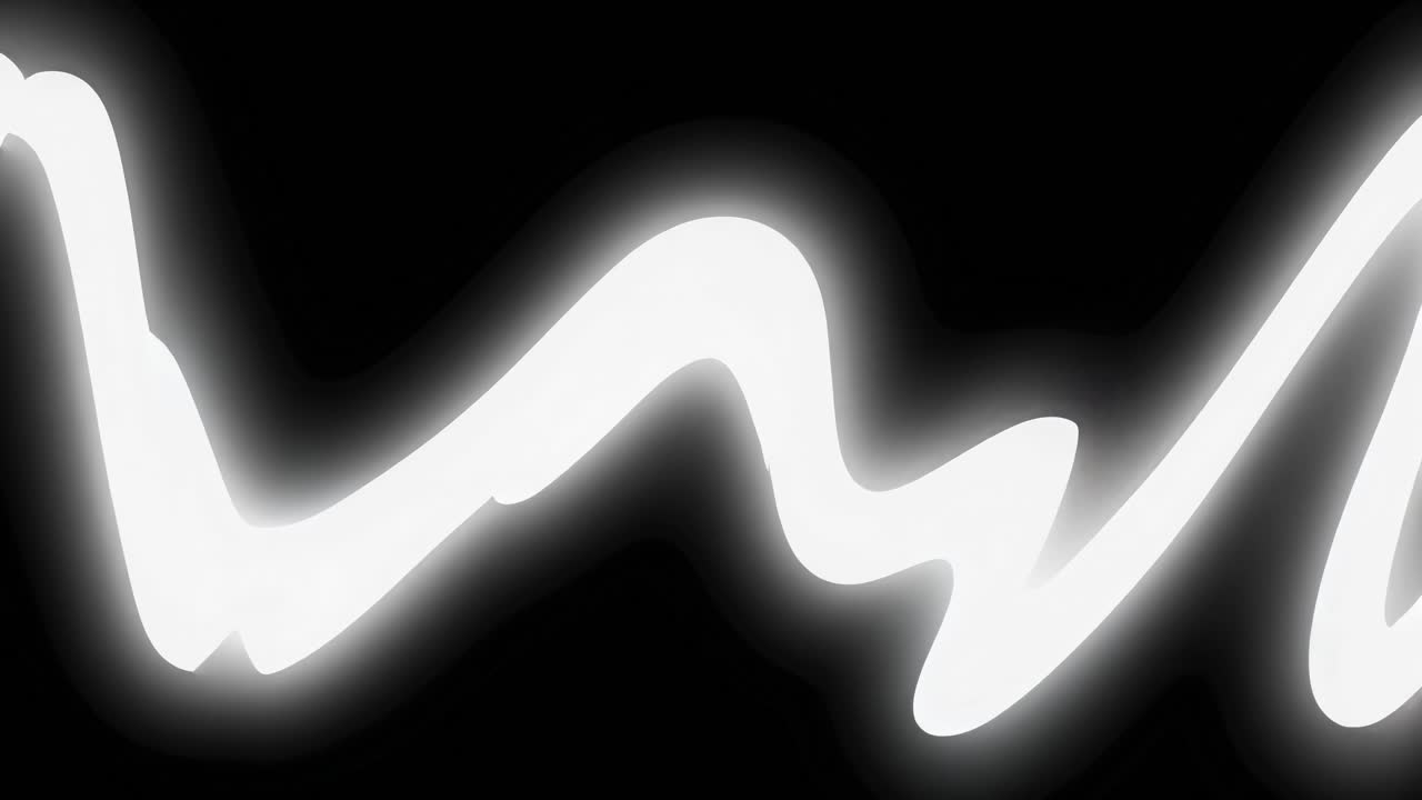 Dynamic sequence of flowing white light on a dark background, illustrating continuous motion and energy in an abstract visual representation