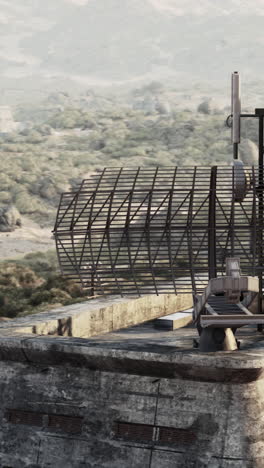 radar antenna on top of a military base