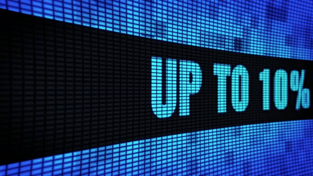 Discount Display on a LED Screen