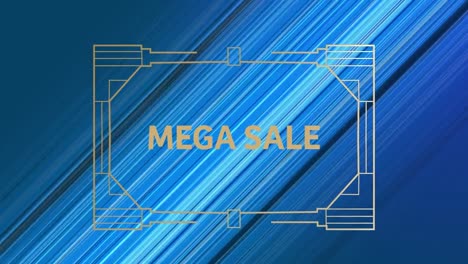 animation of sale text on blue background