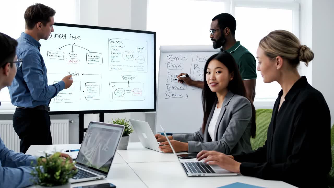 reunión de equipo en una oficina moderna