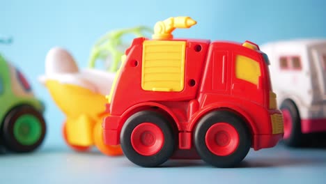 colorful toy trucks