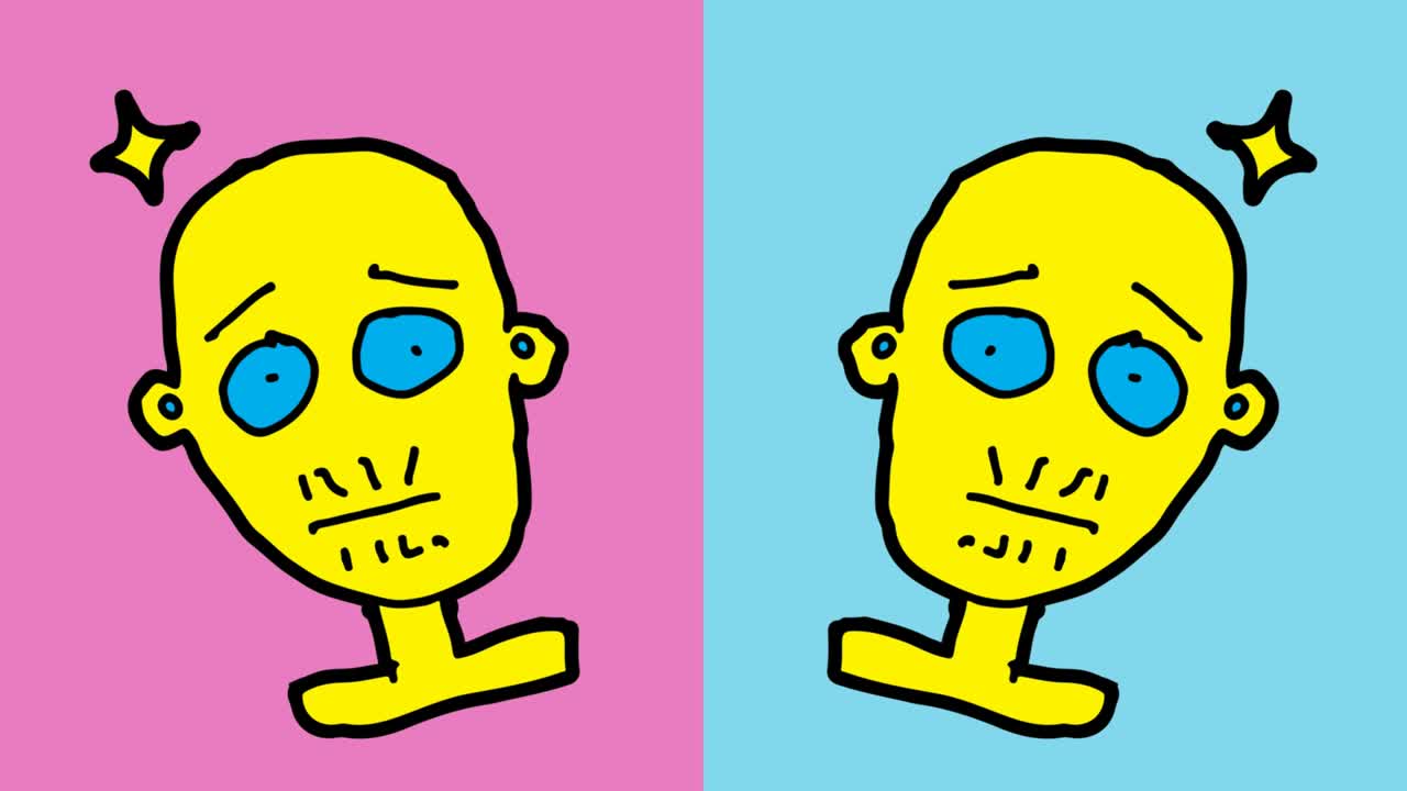 bambini che disegnano pop art sullo sfondo senza cuciture con il tema della testa calva