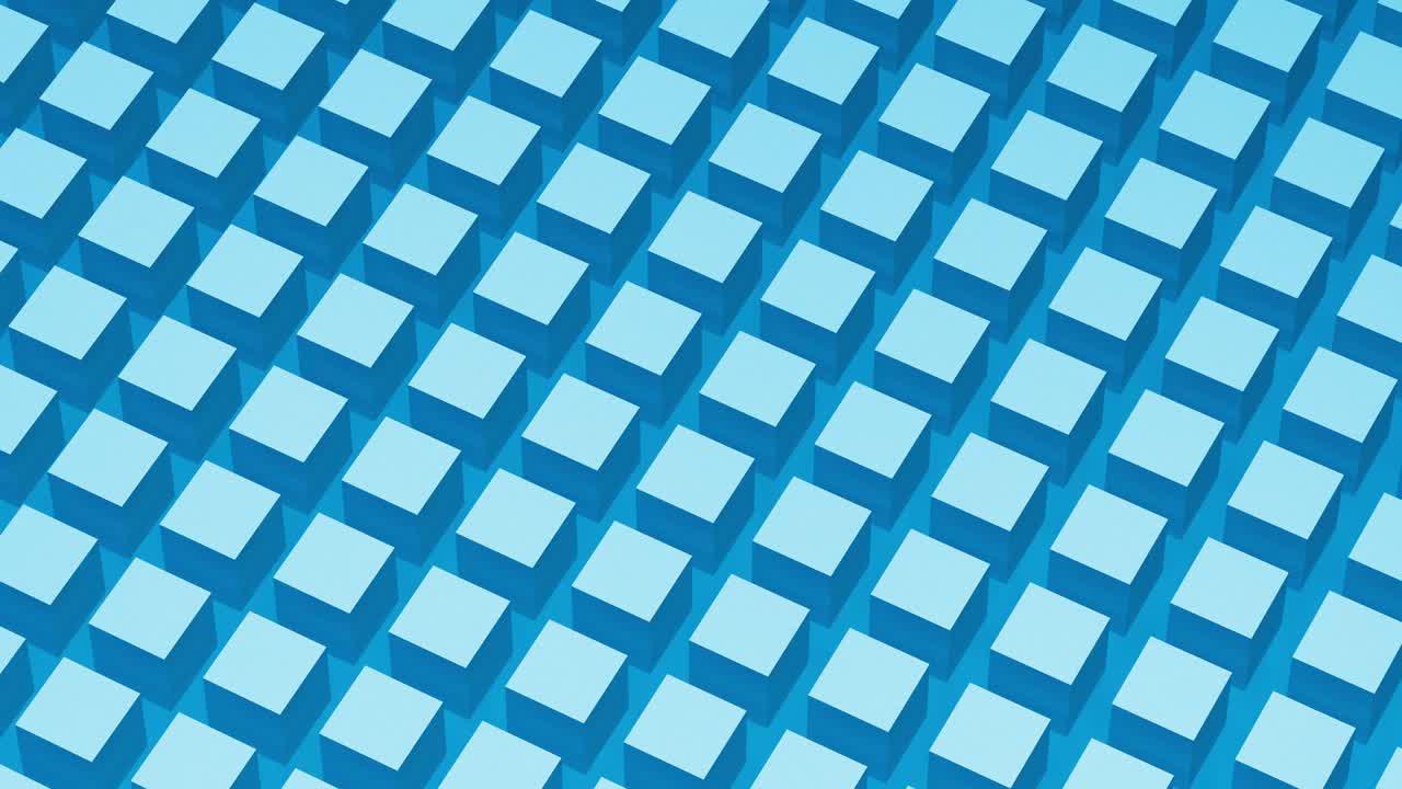 3d render cubos abstractos fondo de bucle. cubos azules o bloques animación de patrones abstractos. resolución de 4k.