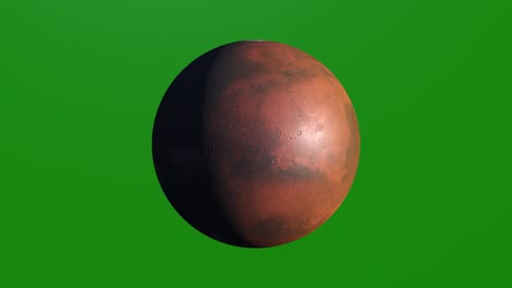 viajando al planeta rojo marte en el espacio en pantalla verde. 4k