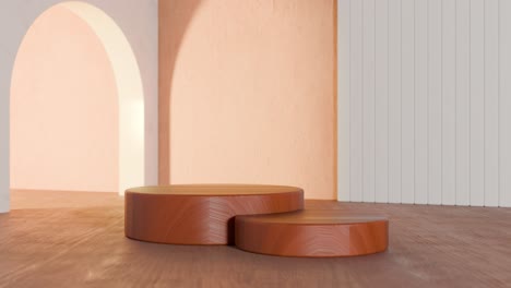 wooden podium display stand - minimalist and modern