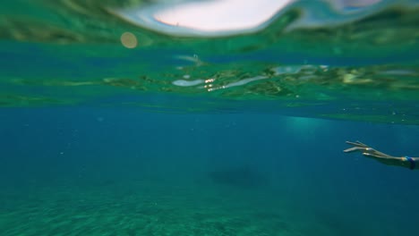 Scuba-Diver's-POV-In-The-Red-Sea-In-Dahab,-Egypt