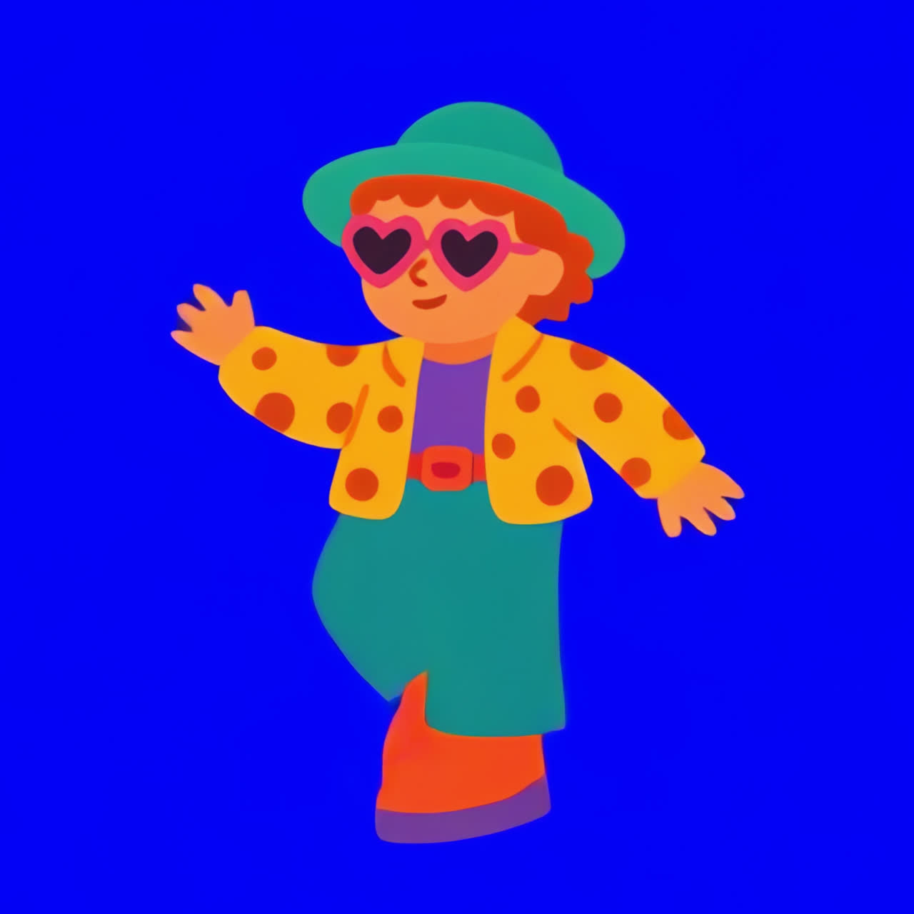 Animação de ilustração infantil colorida em desenho animado, ativo isolado, vídeo 4K transparente, canal alfa