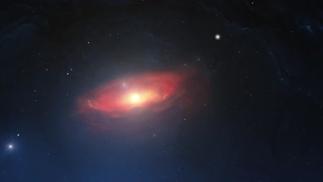 nubes de gas y galaxias en la oscuridad del espacio