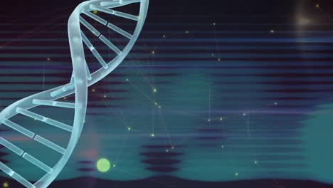 Animation-of-dna-strand-spinning-over-network-of-connections